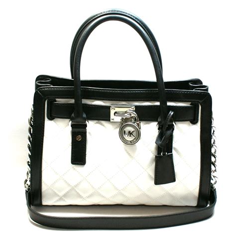 michael kors white and black handbags|michael kors black signature handbag.